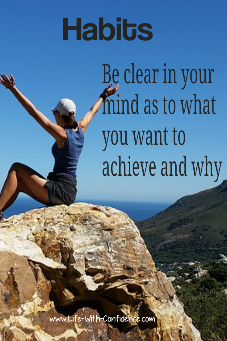 To be successful with new habits, be clear in your mind as to what you want to achieve and why.